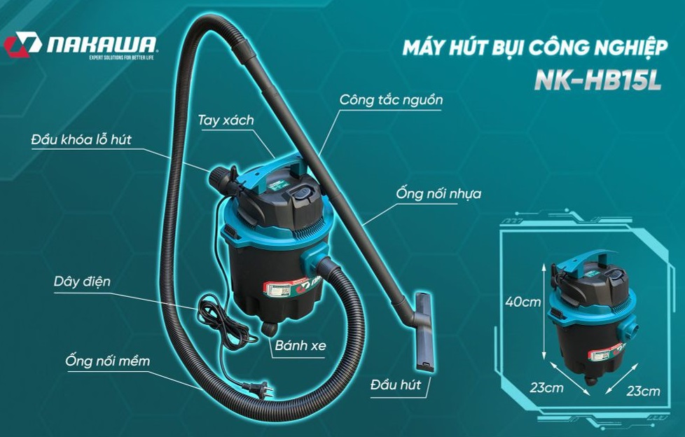 Máy hút bụi công nghiệp 1600W Nakawa NK-HB15L