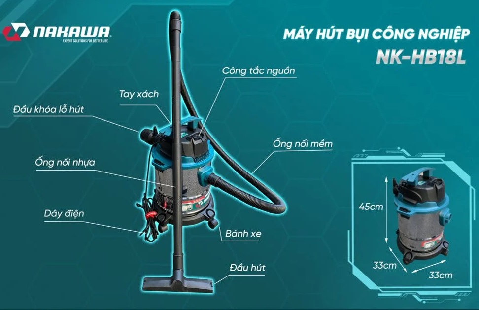 Máy hút bụi công nghiệp 1600W 18L Nakawa NK-HB18L