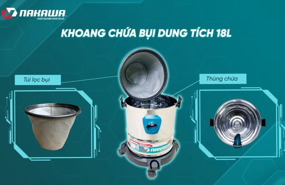 Máy hút bụi công nghiệp 1600W 18L Nakawa NK-HB18L