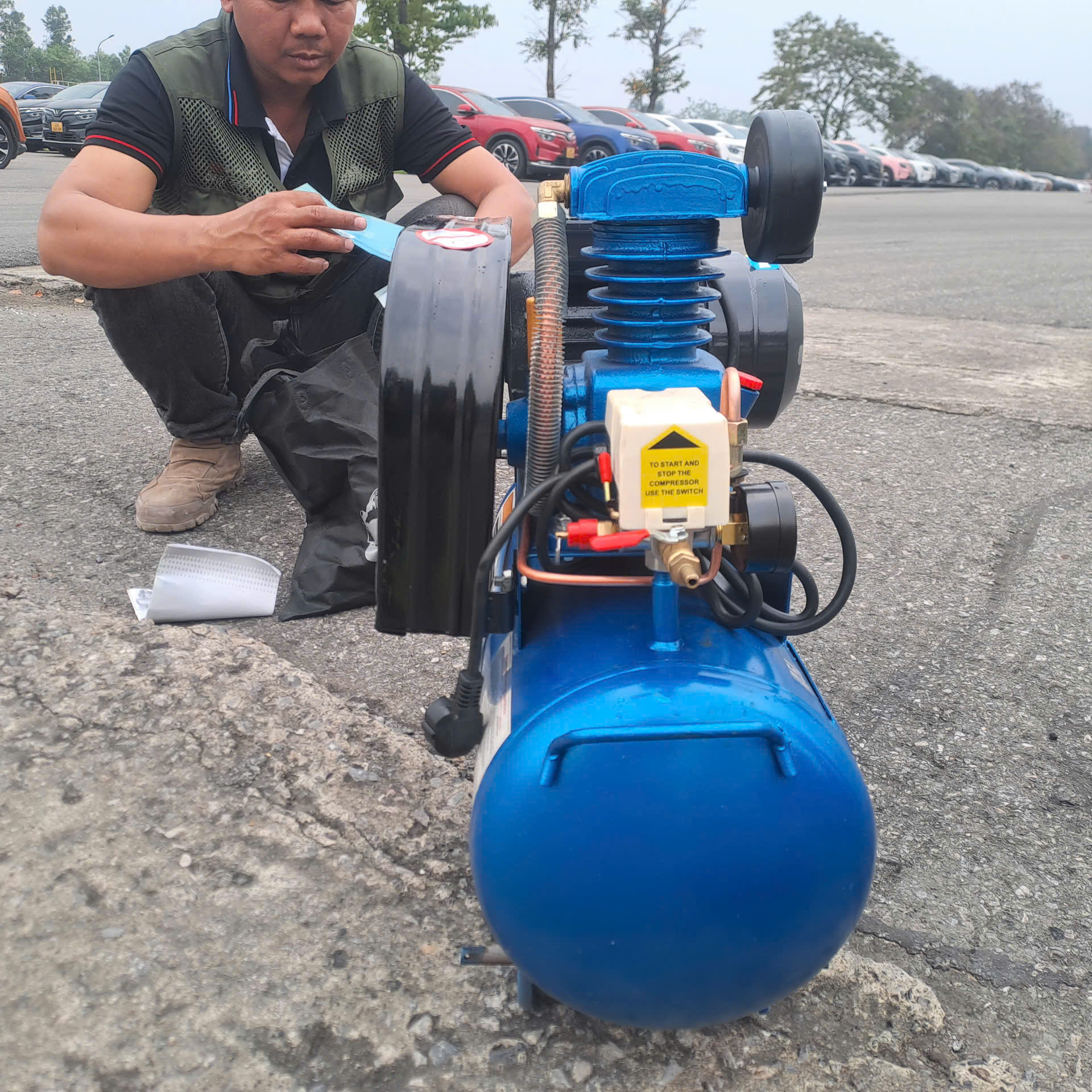 Máy Nén Khí Dây Đai 45L 1/4Hp Jetman PK-0145