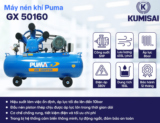 Máy Nén Khí Puma 155L 5HP GX-50160