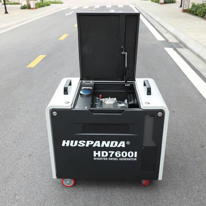Máy phát điện chạy dầu 6kw Huspanda HD7600I inverter siêu cách âm