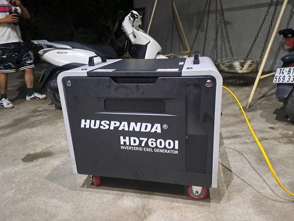 Máy phát điện chạy dầu 6kw Huspanda HD7600I inverter siêu cách âm
