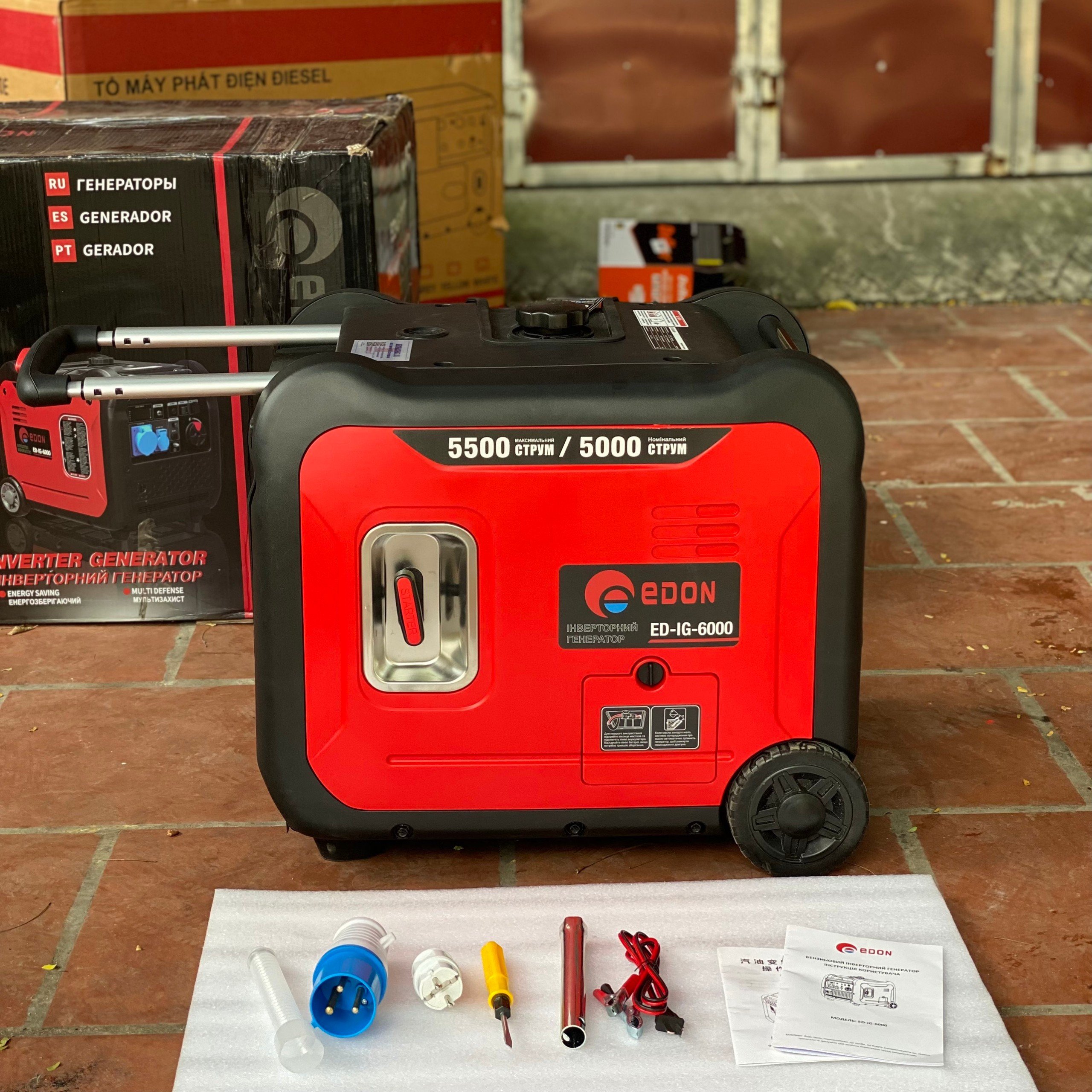 Máy Phát Điện Chạy Xăng 5Kw Edon ED-IG-6000 Siêu Cách Âm