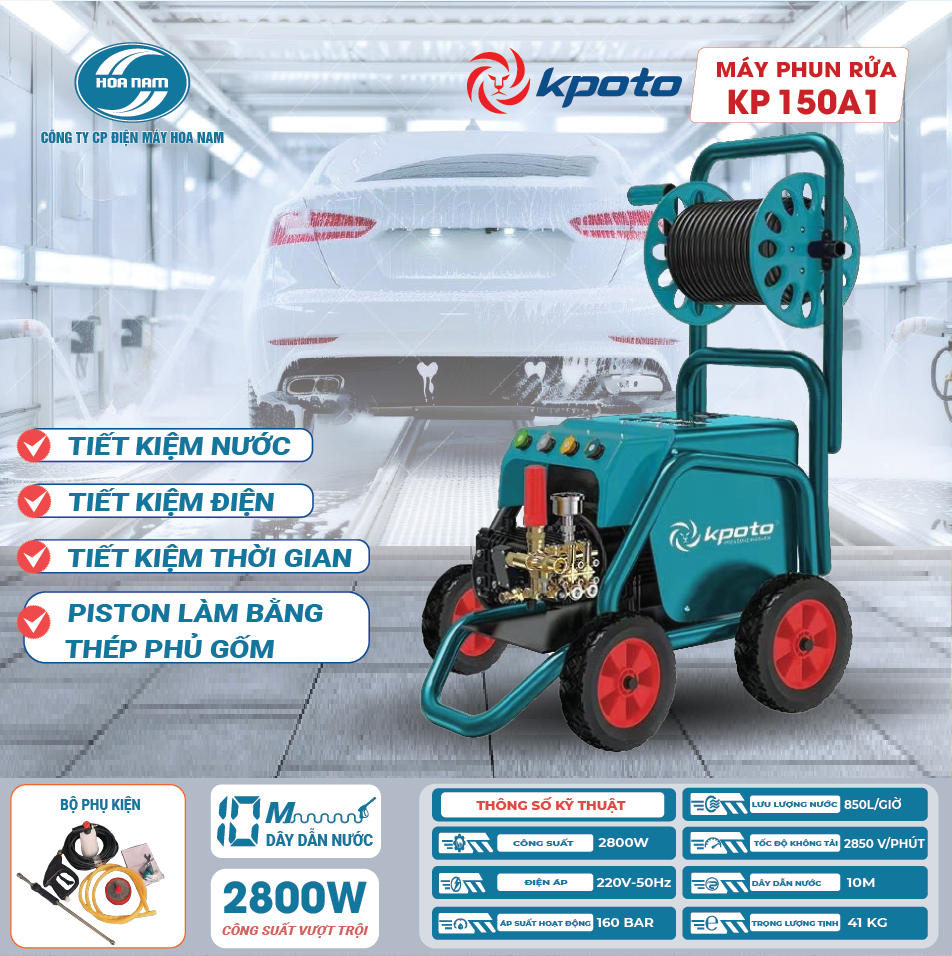 Máy Phun Rửa 2800W Kpoto KP150-A1
