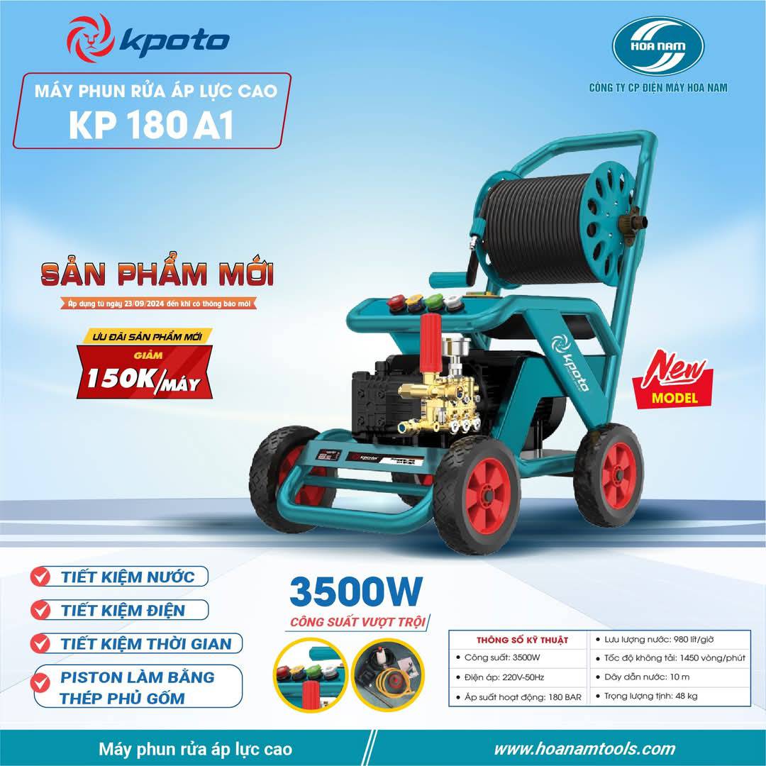 Máy Phun Rửa 3500W Kpoto KP180-A1