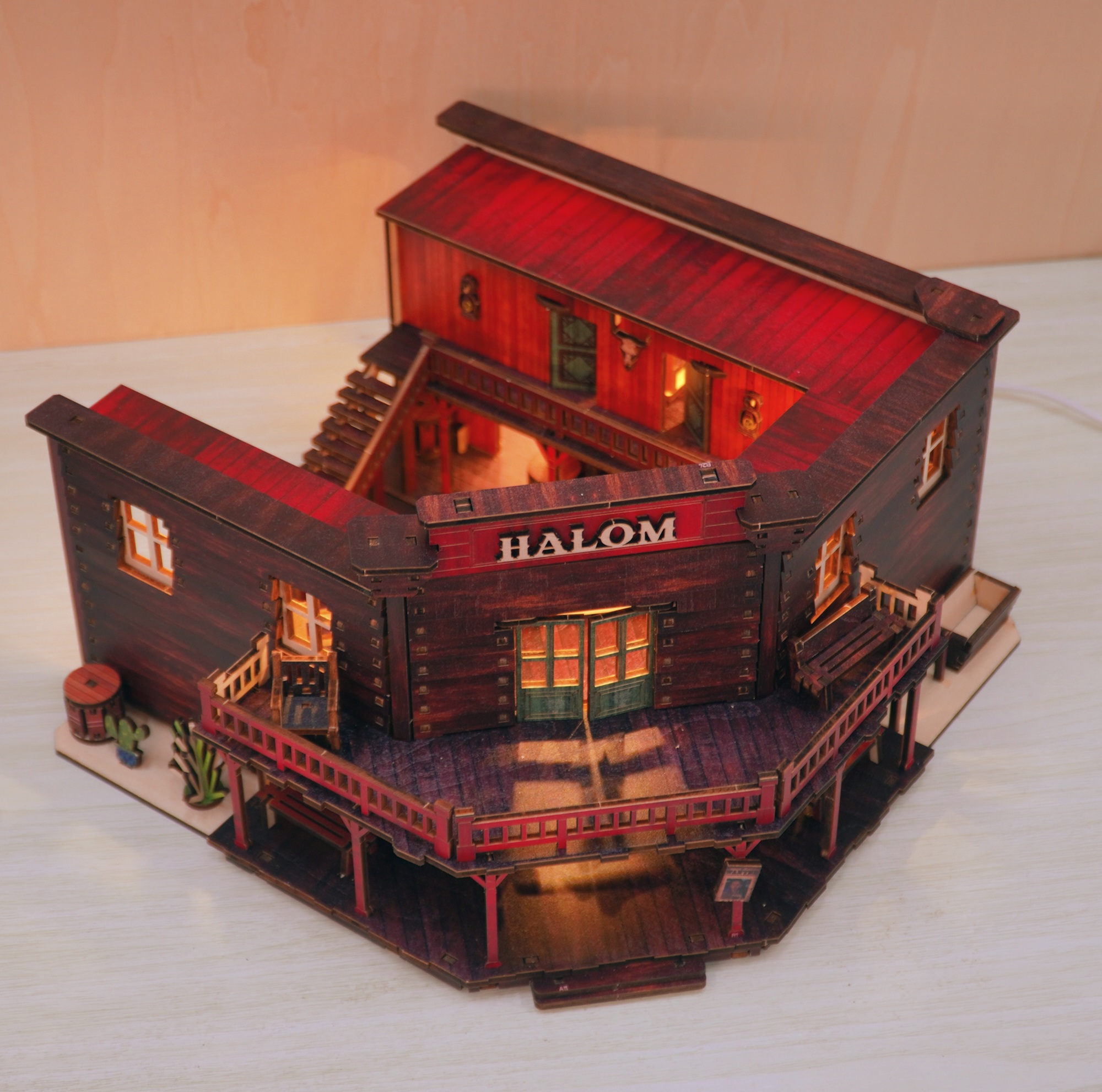 Mô hình Halom Western Town DIY - Nhà hàng Viễn Tây