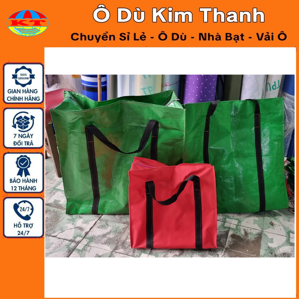 Túi Bạt Xanh Lá May Gia Cường Dây Đai (Cực chắc)