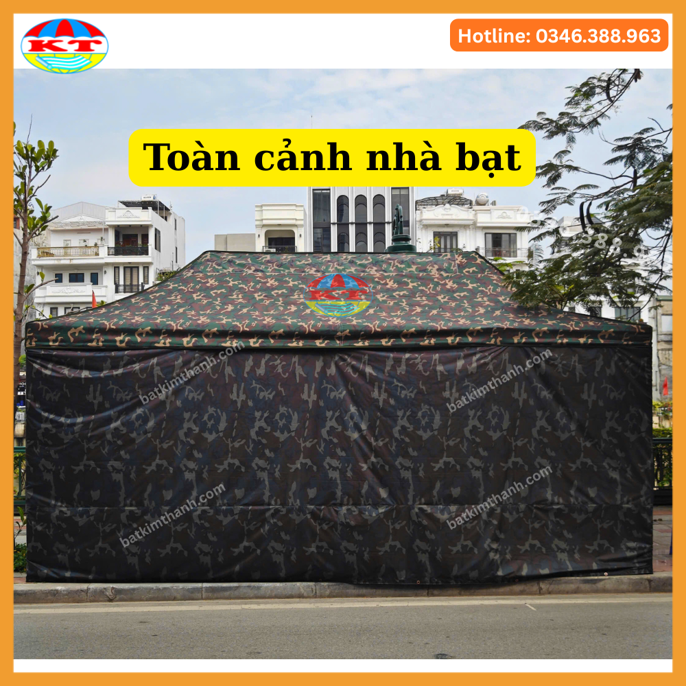 Nhà Bạt Rằn Ri Dã Chiến Có Cửa Kéo Khoá Ra Vào Rèm Che Kín 4 Mặt