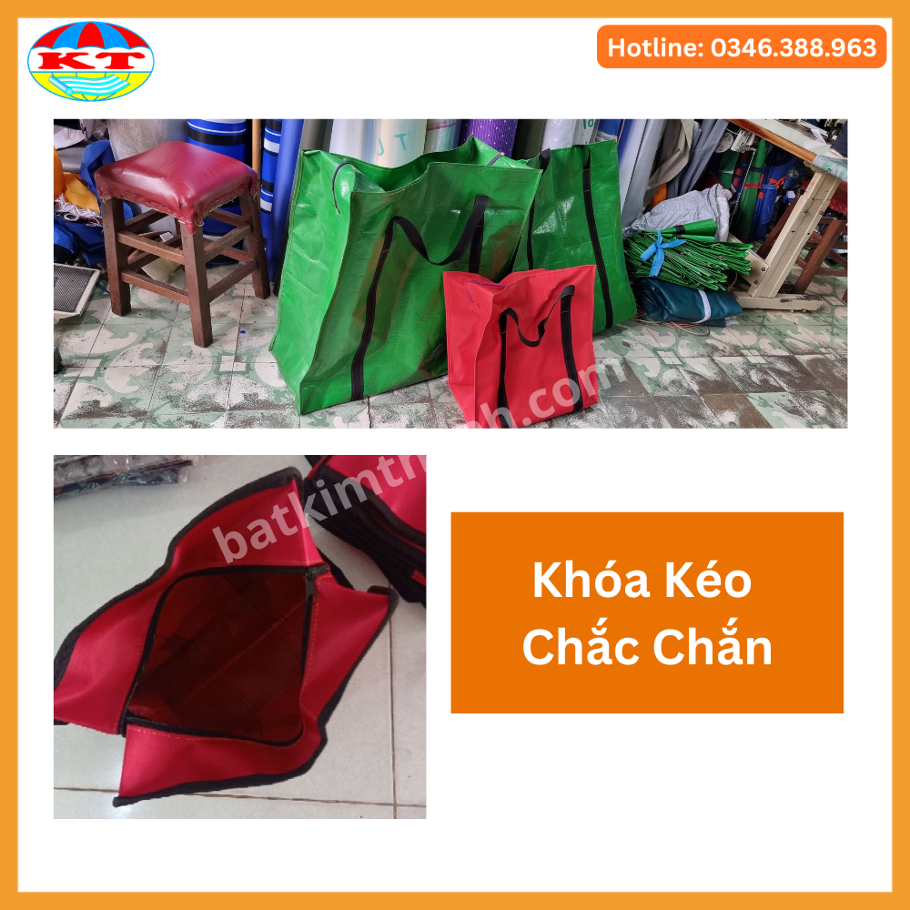 Túi  Vải có 2 dây kéo  đựng quần áo, chăn màn