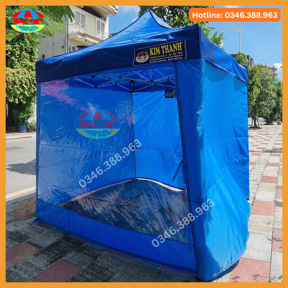 Bạt Gấp Gọn 3M x 6M Màu Xanh Dương, Quây 3 Mặt