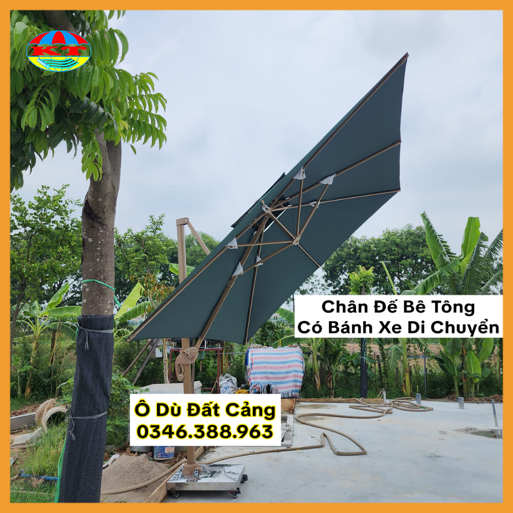 Ô Lệch Tâm Hợp Kim Nhôm 3M x 3M Xoay Nghiêng 360 Độ