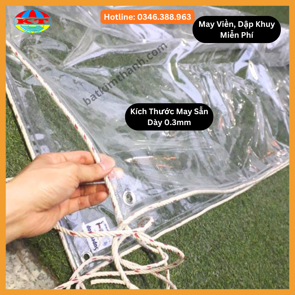 Bạt Trong Suốt May Viền