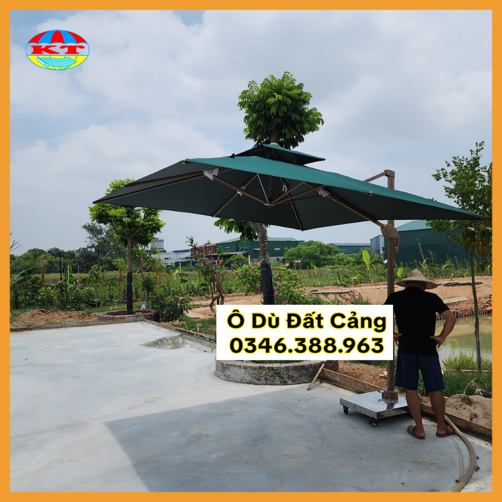 Ô Lệch Tâm Hợp Kim Nhôm 3M x 3M Xoay Nghiêng 360 Độ