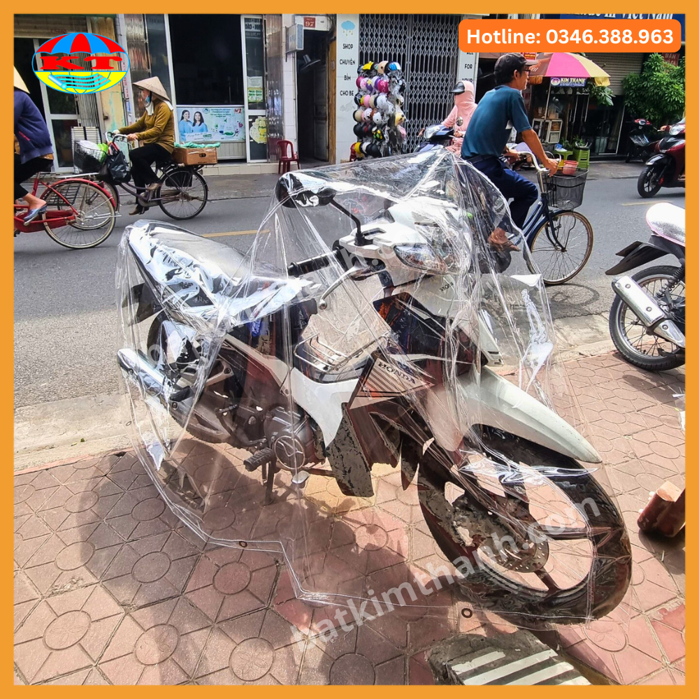 Áo Phủ Xe Máy Trong Suốt