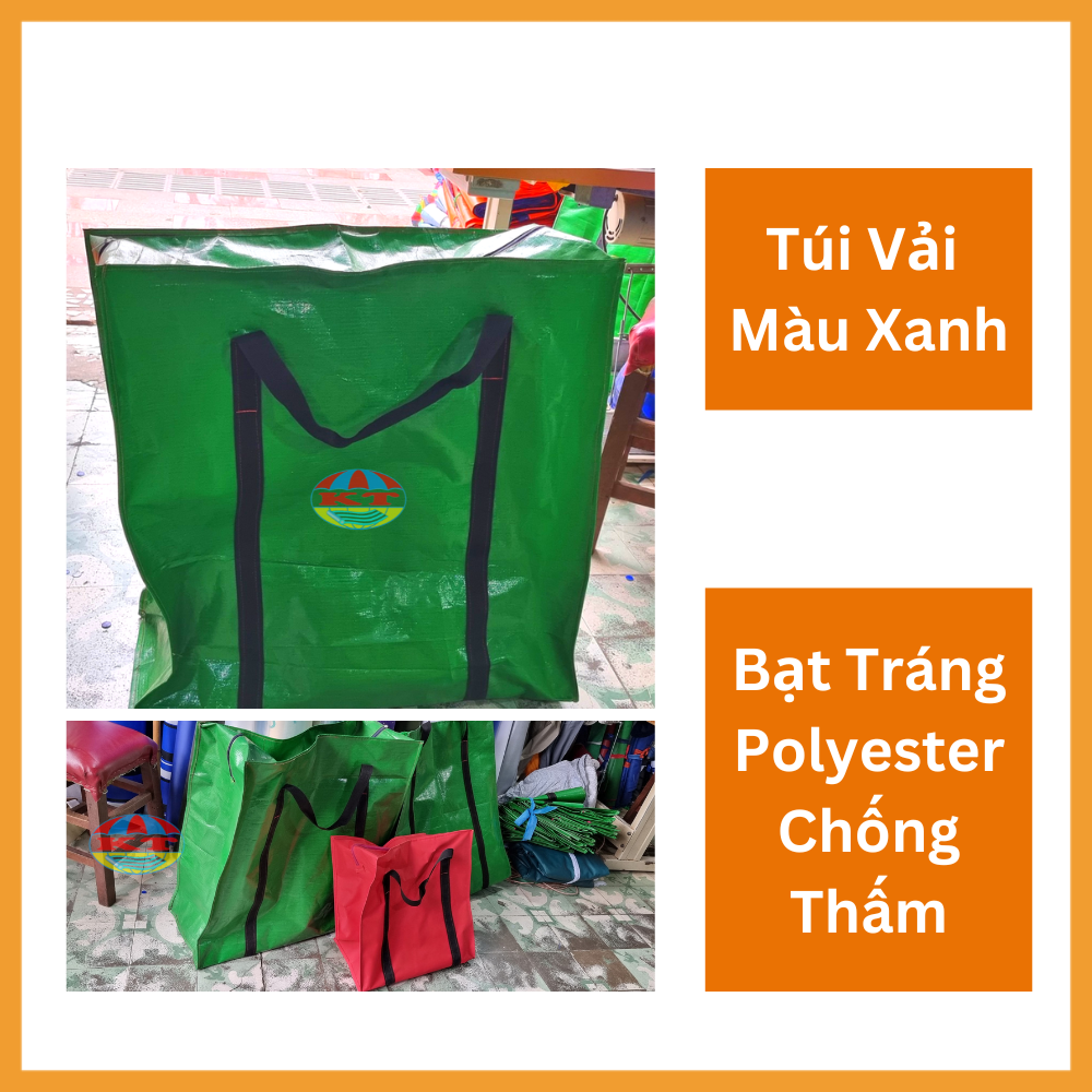 Túi Bạt Xanh Lá May Gia Cường Dây Đai (Cực chắc)