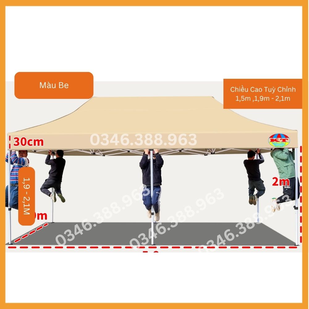 Nhà Bạt Gấp Gọn 3M x 6M
