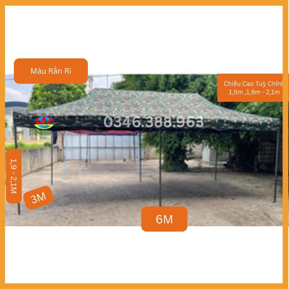 Nhà Bạt Gấp Gọn 3M x 6M