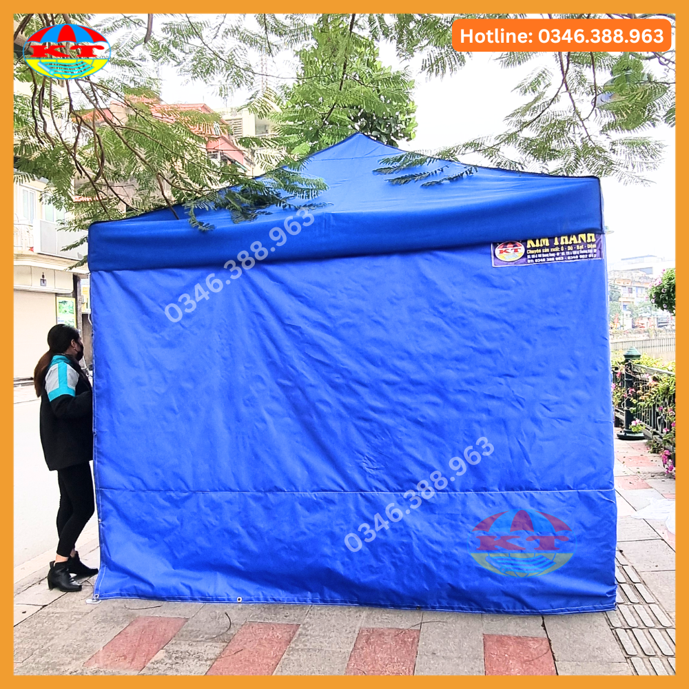 Bạt Gấp Gọn 3M x 6M Màu Xanh Dương, Quây 3 Mặt