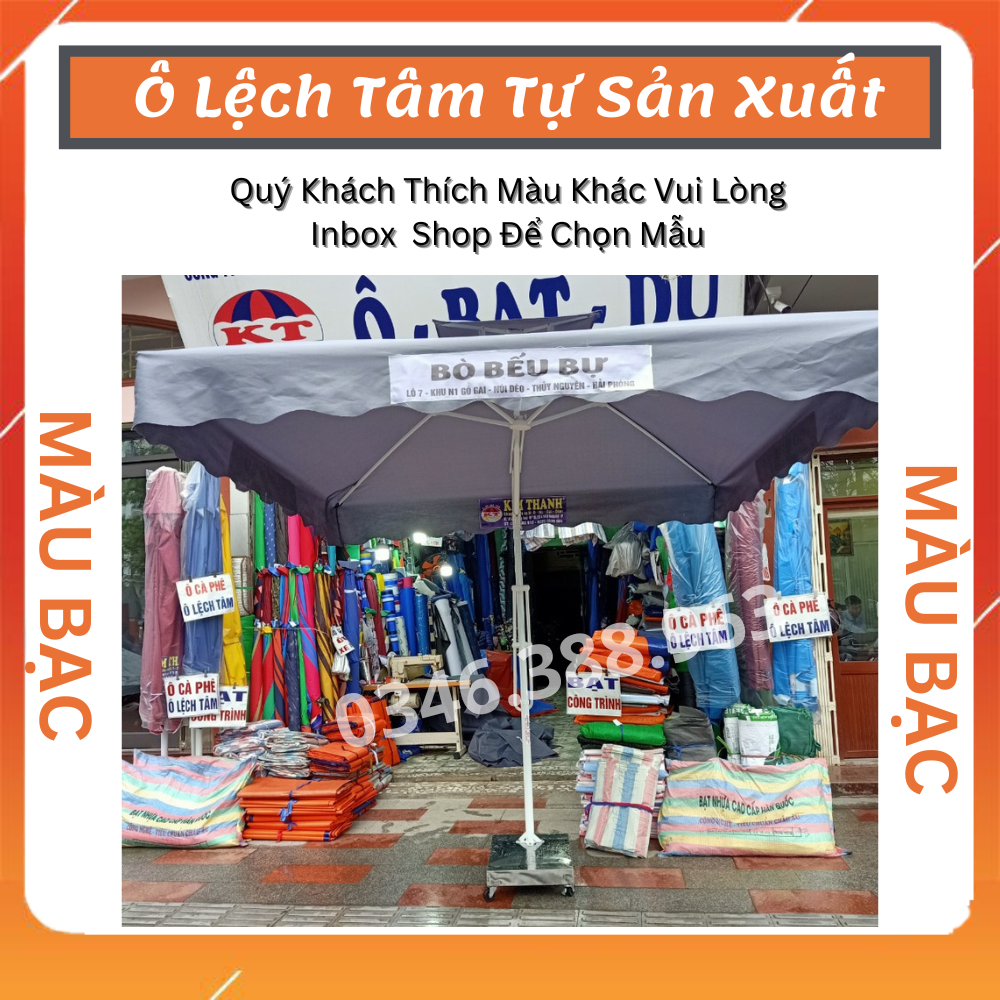 Ô Lệch Tâm Che Mưa , Che Nắng Kích  Thước 2,5M x 2,5M (Dòng phổ thông)