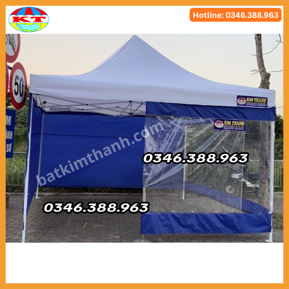 Nhà Bạt Gấp Gọn + Bạt Quây Trong Có Cửa Kéo Khoá