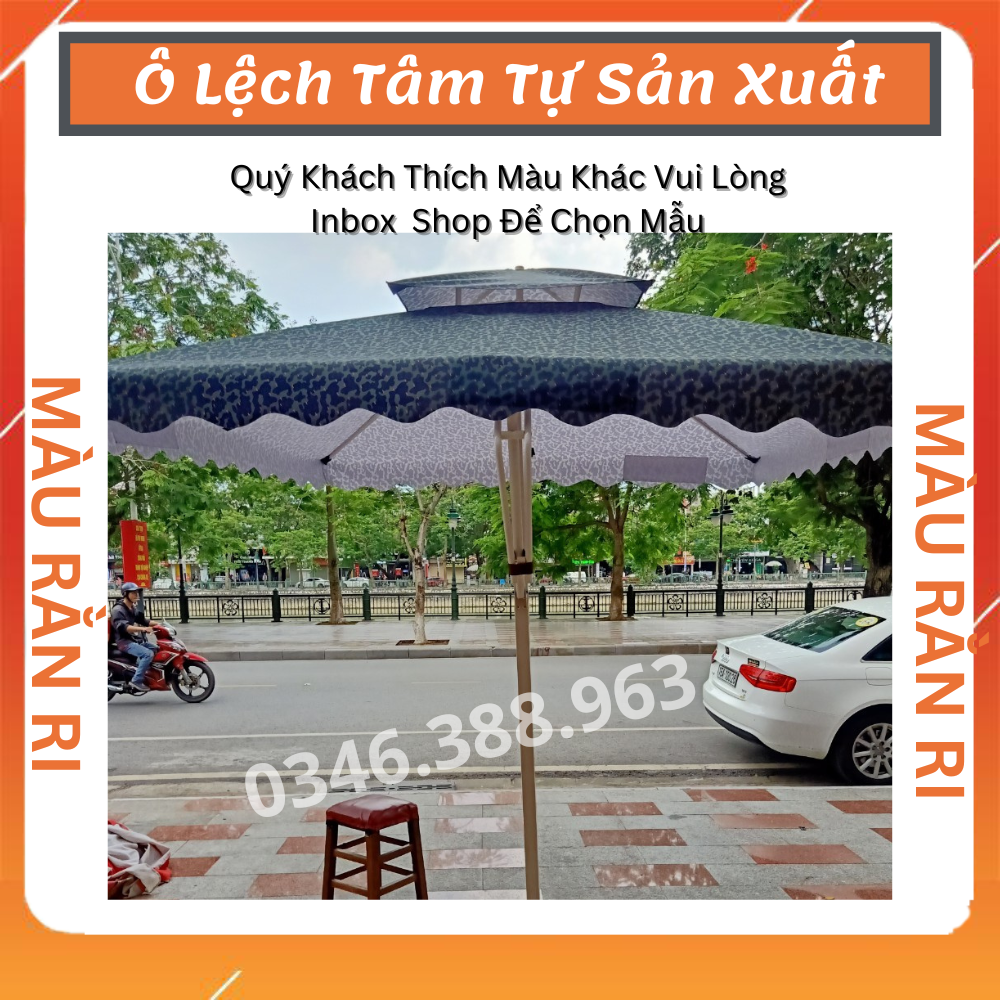 Ô Lệch Tâm Che Mưa , Che Nắng Kích  Thước 2,5M x 2,5M (Dòng phổ thông)