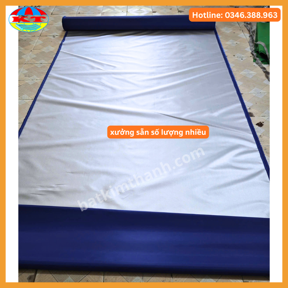Vải dù tráng bạc xanh dương khổ 1,5m bán theo mét