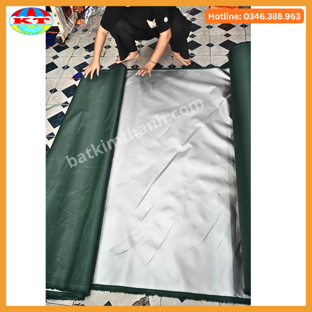 Vải dù tráng bạc xanh lá