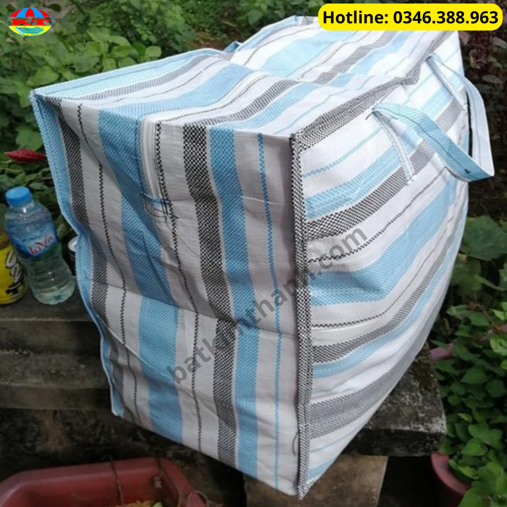 Túi Bạt Dứa mã lai có 2 dây kéo  đựng quần áo, chăn màn