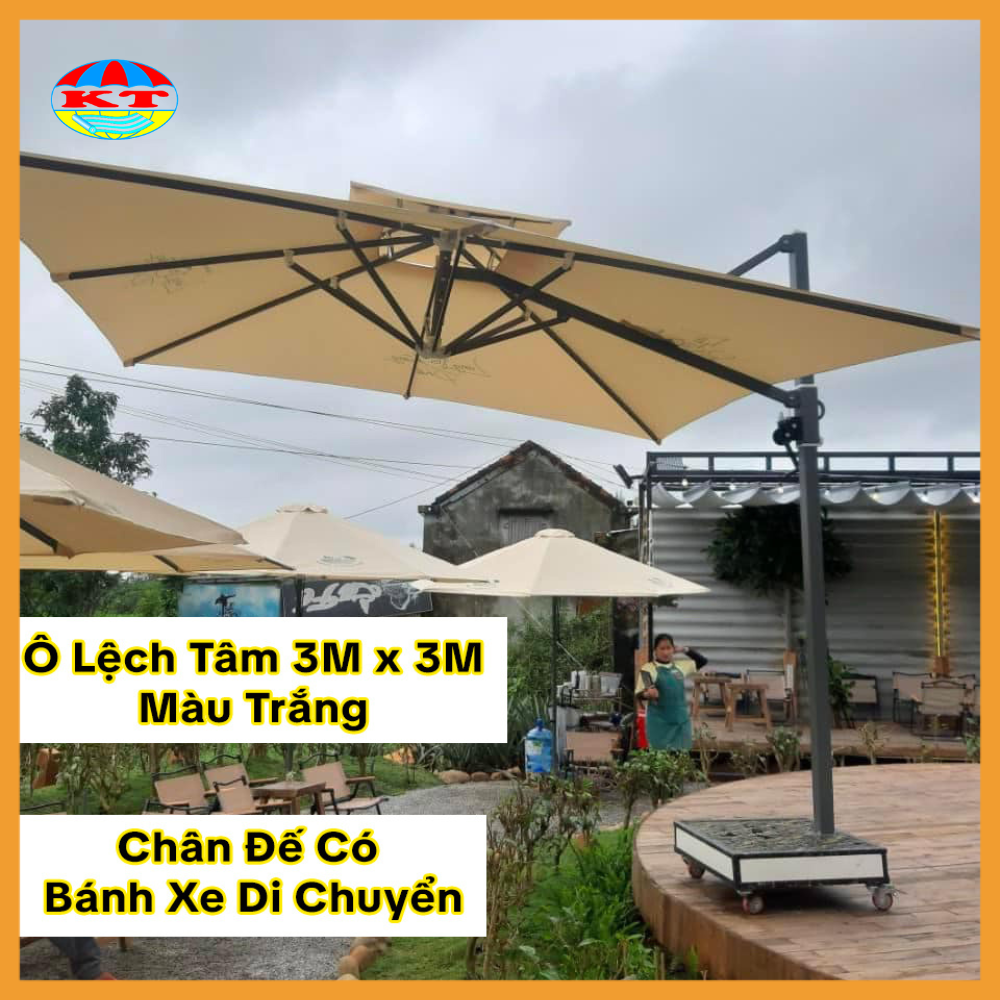 Ô Lệch Tâm Hợp Kim Nhôm 3M x 3M Xoay Nghiêng 360 Độ