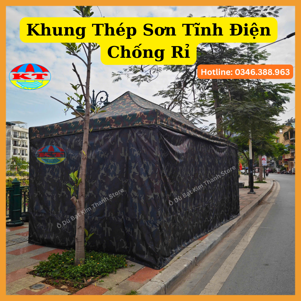 Nhà Bạt Gấp Gọn Rằn Ri Dã Chiến Quây 4 Mặt