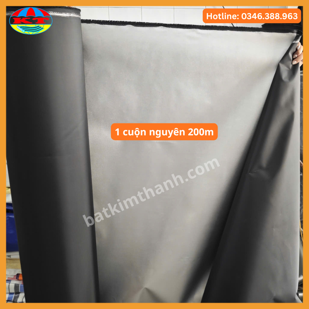 Vải dù tráng bạc màu đen