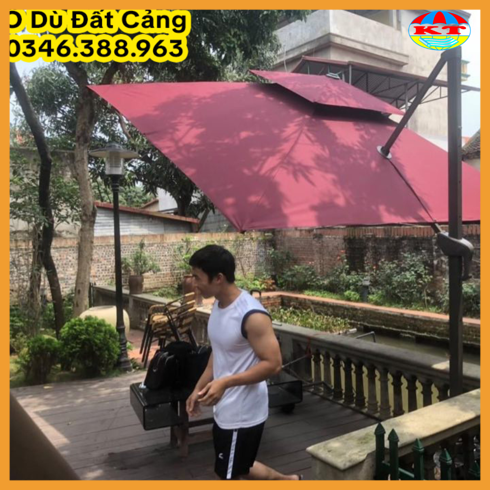 Ô Lệch Tâm Hợp Kim Nhôm 3M x 3M Xoay Nghiêng 360 Độ