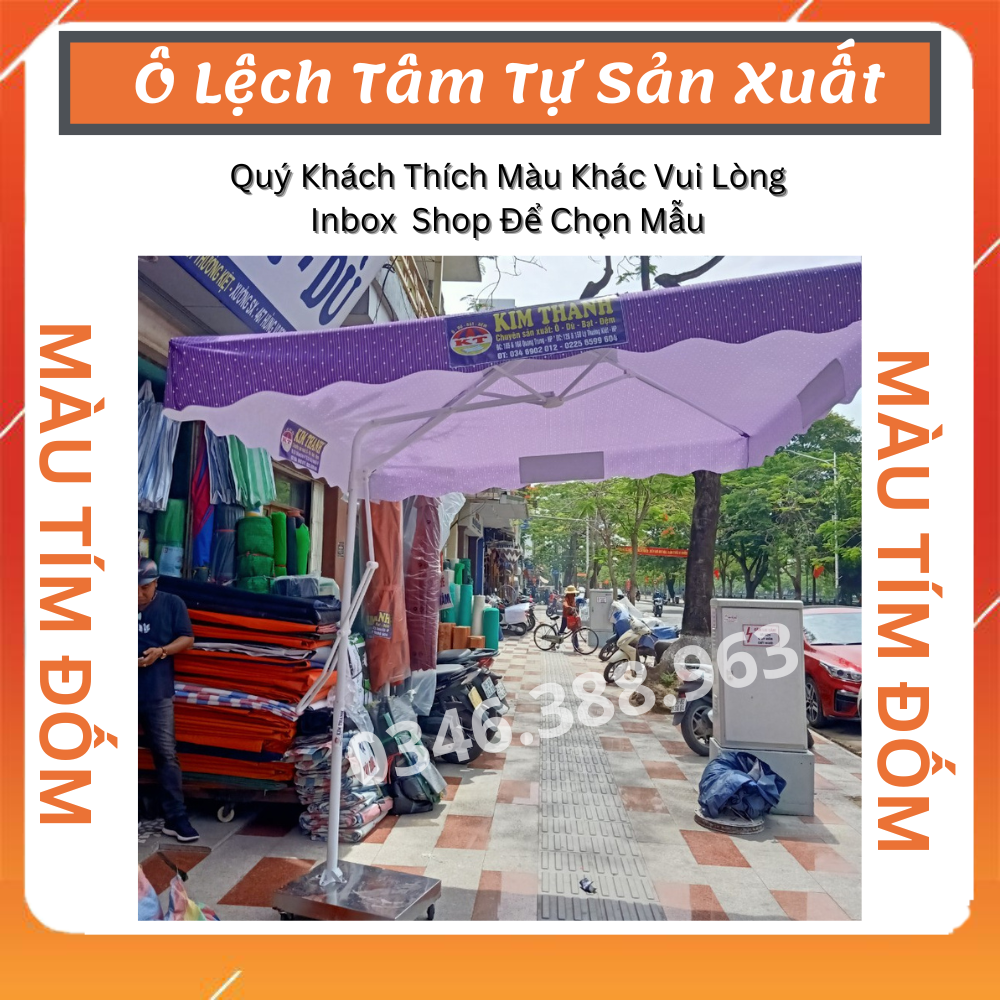 Ô Lệch Tâm Che Mưa , Che Nắng Kích  Thước 2,5M x 2,5M (Dòng phổ thông)