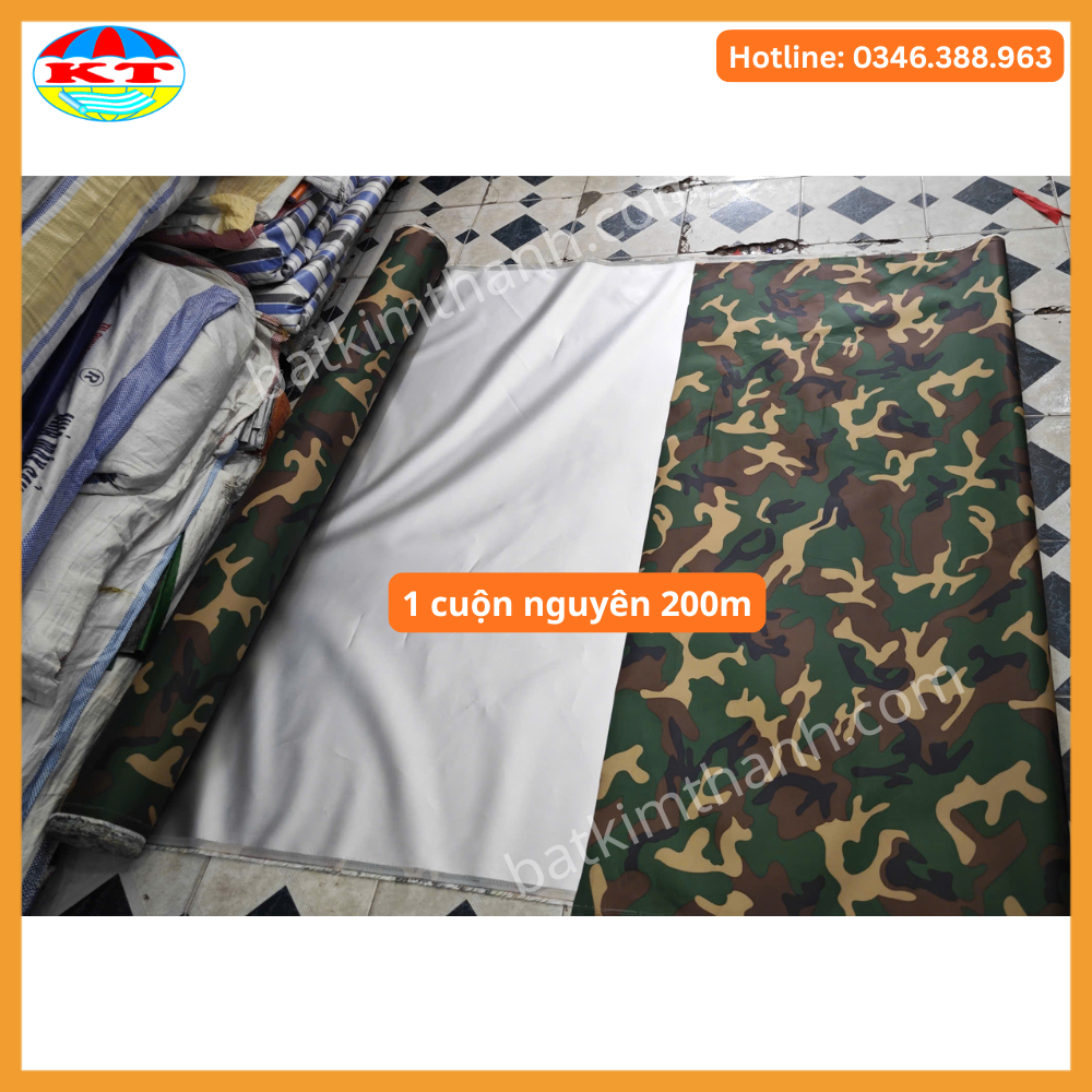 Vải Dù Rằn Ri Tráng Bạc Chống Nóng, Che Nắng