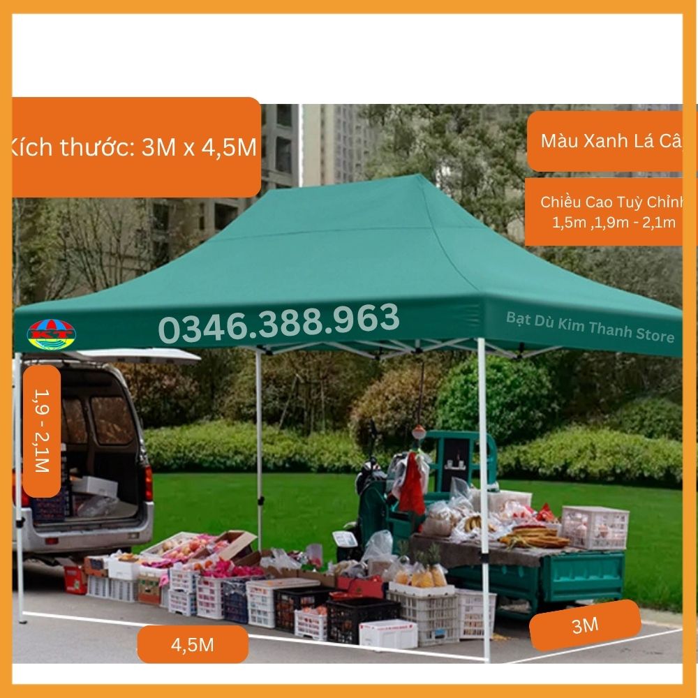 Nhà Bạt Gấp Gọn 3M x 4,5M