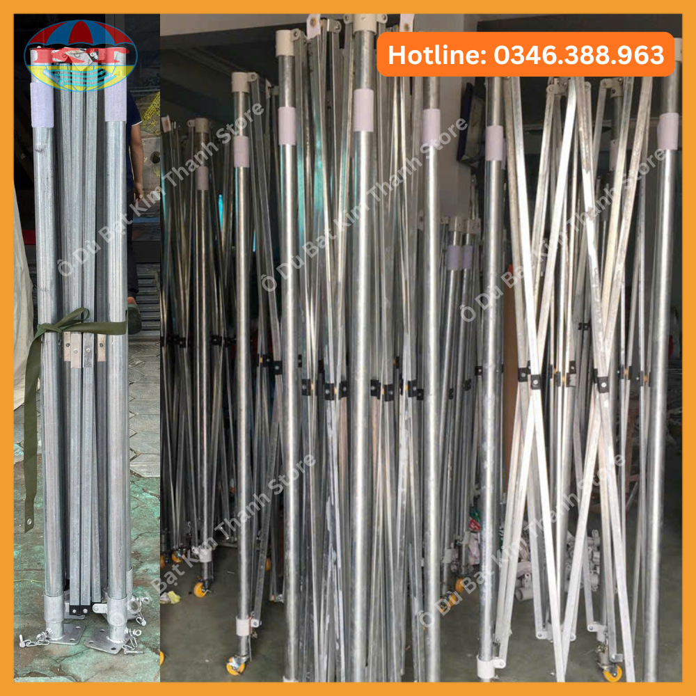 Nhà bạt gấp gọn thép mạ kẽm 2x3m Kim Thanh
