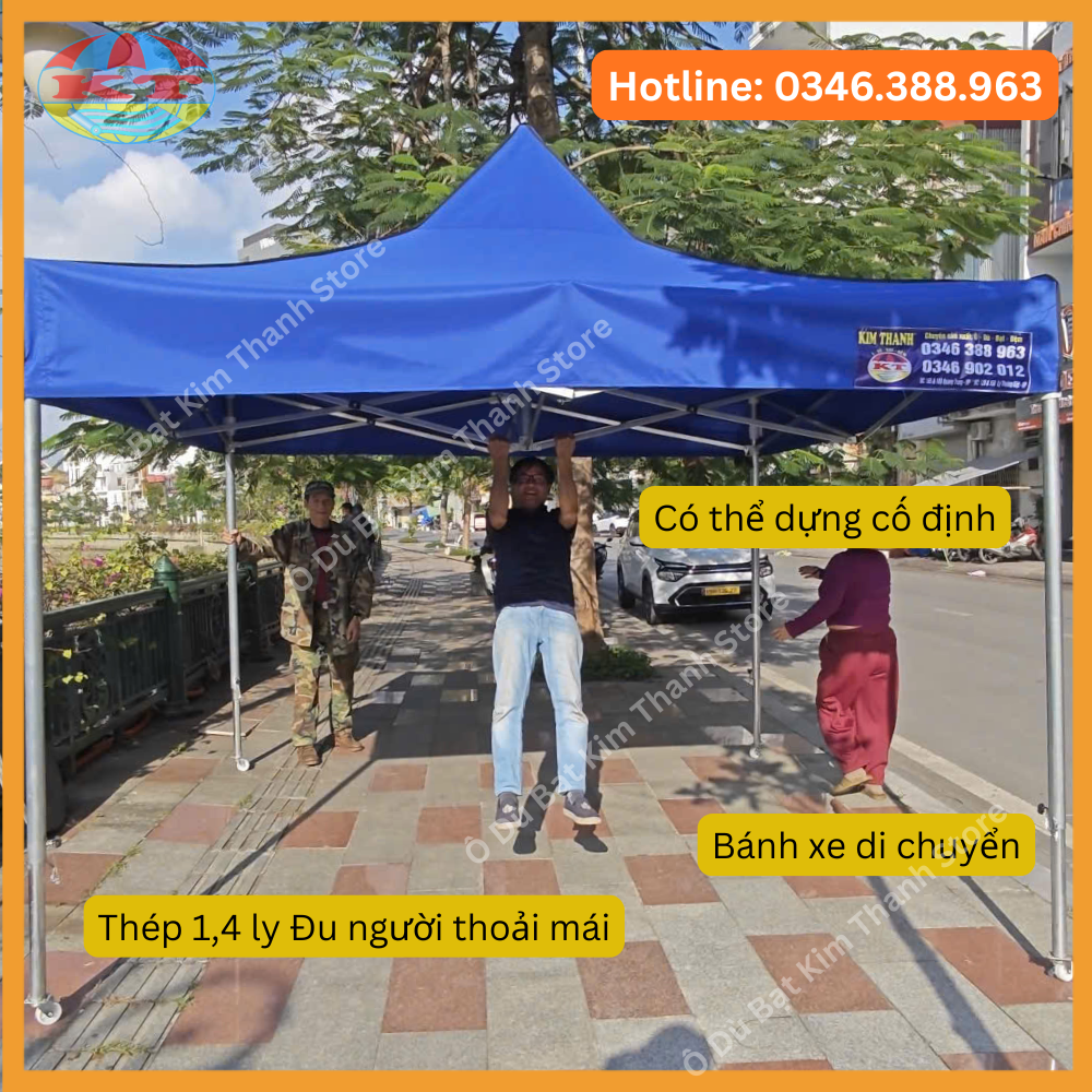 Nhà Bạt Thép Mạ Kẽm Trụ Tròn 2M x 2M