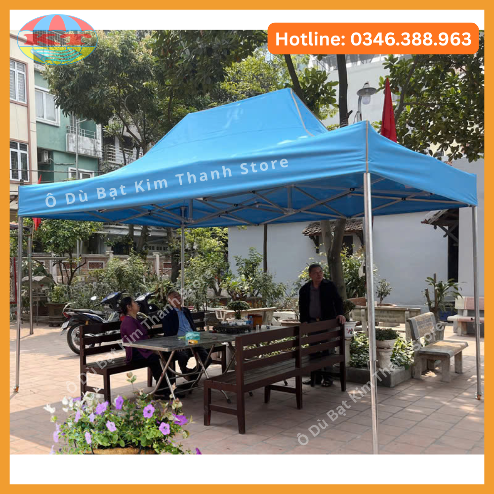 Nhà Bạt Thép Mạ Kẽm Trụ Tròn 2M x 2M