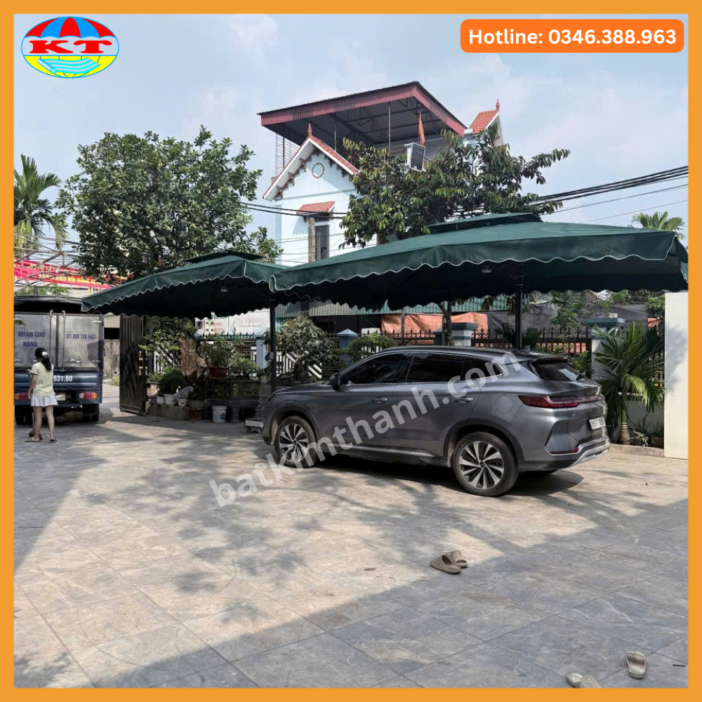 Ô Lệch Tâm 3x5m Che Ô Tô Khung Hộp 75x75