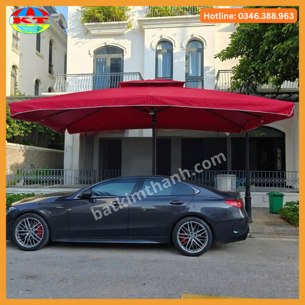 Ô Lệch Tâm 3x5m Che Ô Tô Khung Hộp 75x75