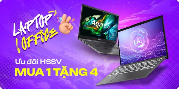 Ưu đãi HSSV, Laptop Office Mua 1 Tặng 4