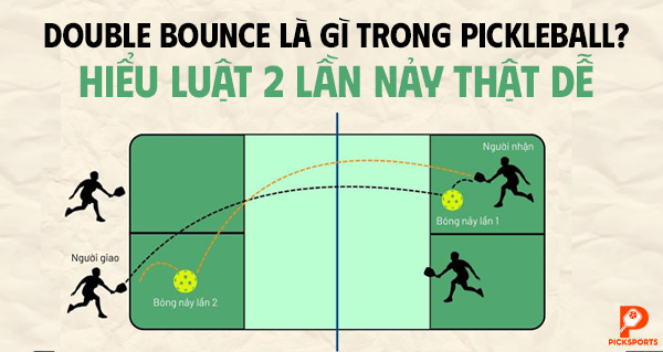 Double bounce là gì trong Pickleball? Hiểu luật 2 lần nảy thật dễ