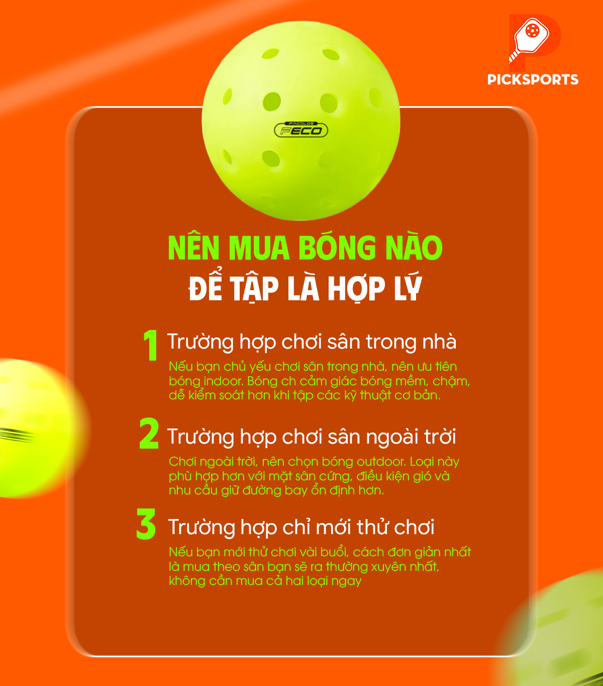 Bóng Pickleball indoor và outdoor khác nhau thế nào - Picksports.vn