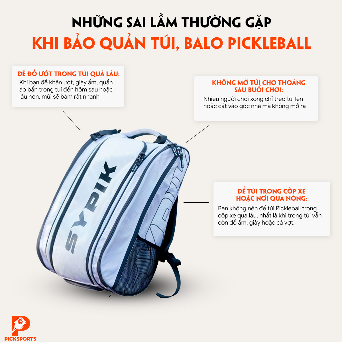 Cách bảo quản túi, balo Pickleball tại PickSports.vn