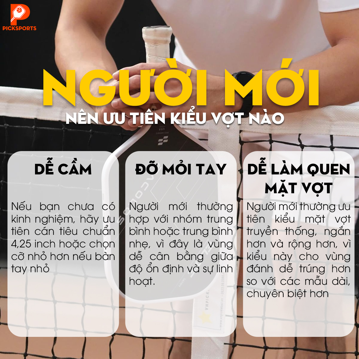 Cách chọn vợt Pickleball cho người mới - PickSports.vn