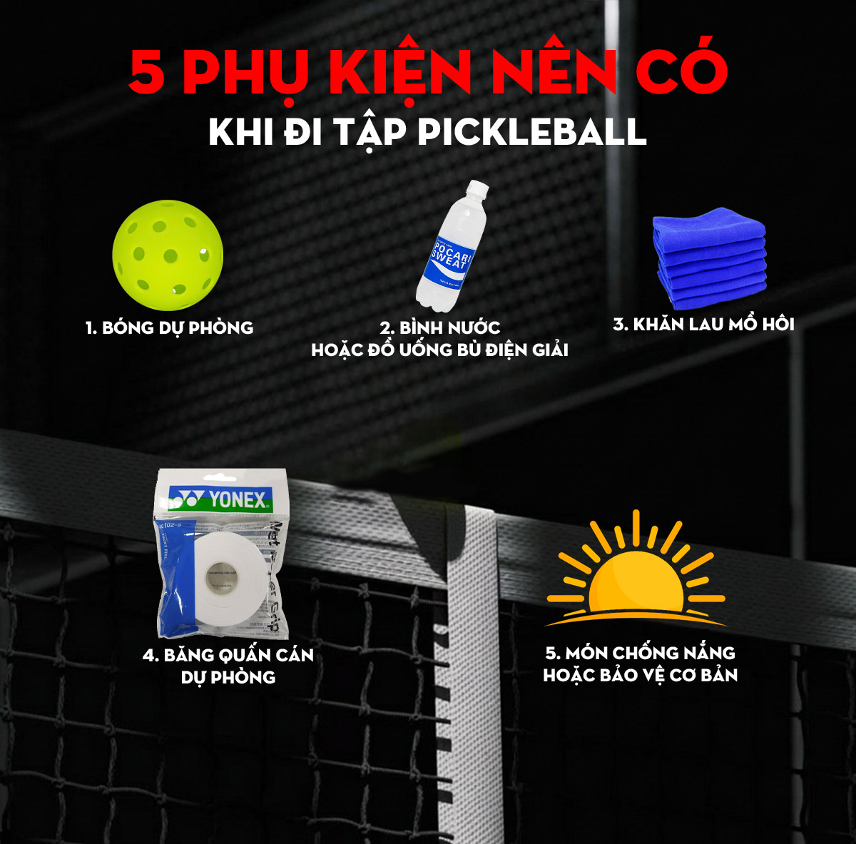 Checklist đồ mang đi sân Pickleball tại PickSports.vn
