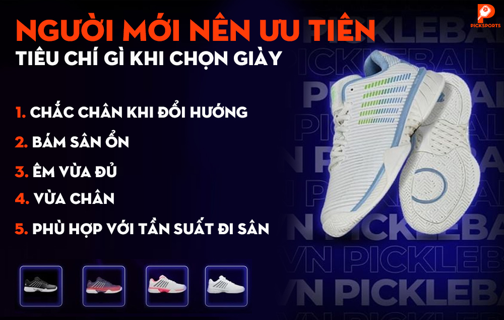 Giày Pickleball khác giày chạy bộ thế nào - Picksports.vn