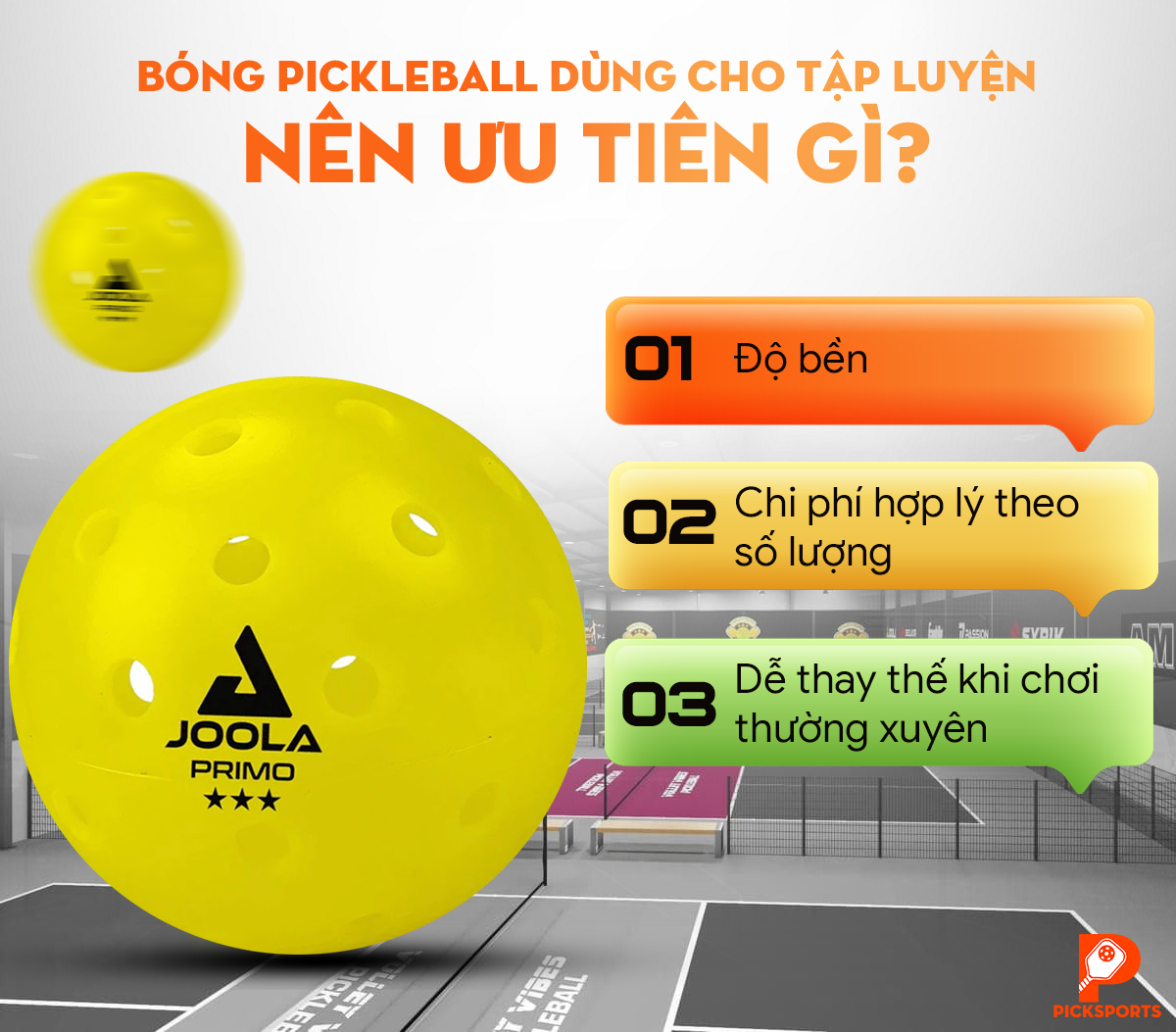 Kinh nghiệm chọn bóng Pickleball Picksports.vn