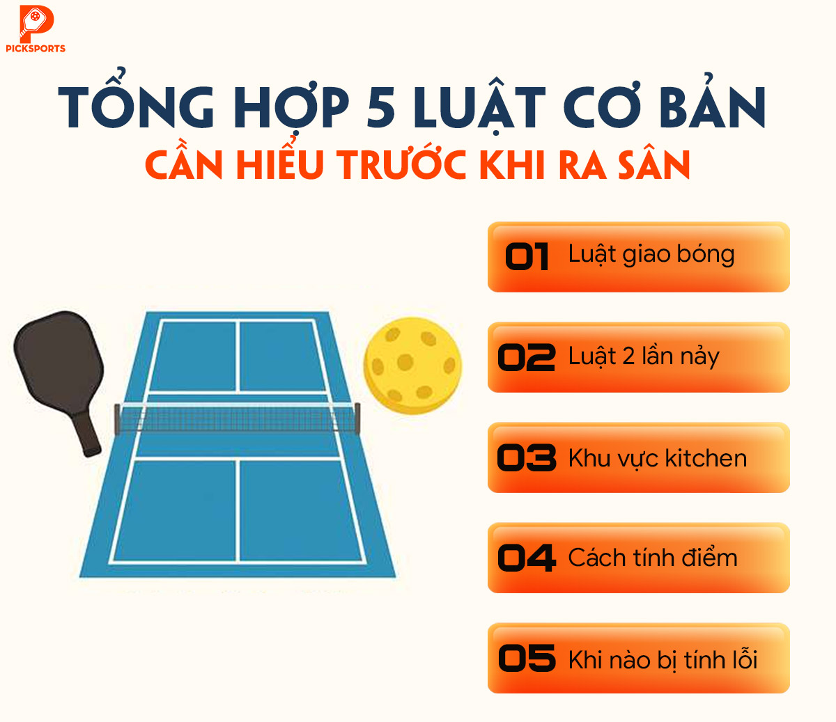 Luật Pickleball cho người mới Picksports.vn